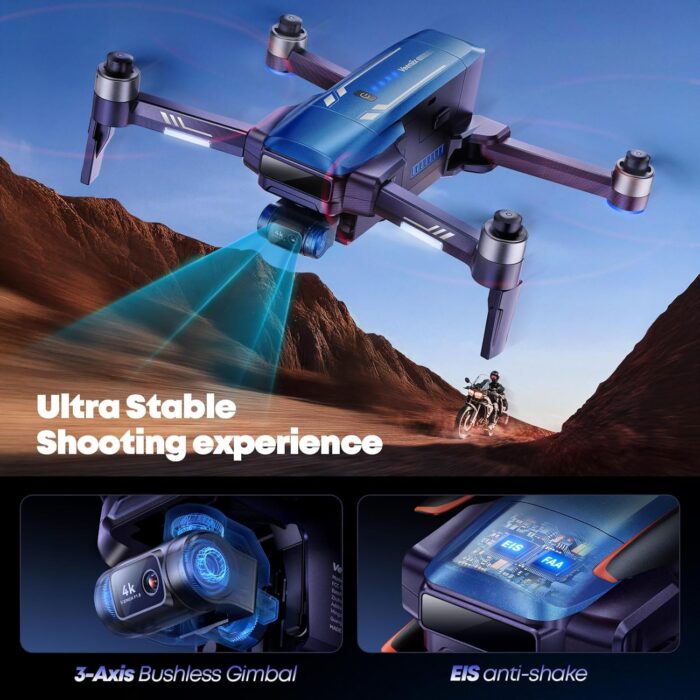 V11PRO Drone with 8K Camera for Adults, 3-Axis Gimbal Drones with 4K/30fps Video, 1/2 CMOS Sensor, 80min Flight Time with 2 Batteries, 6KM Video Transmission Quadcopter, Professional Drone - Image 4