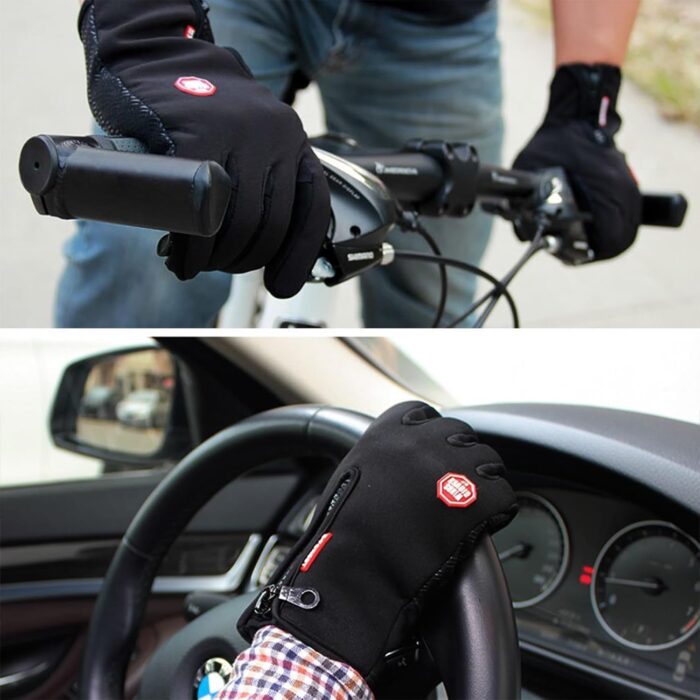 CYG&CL Outdoor Winter Touchscreen Warm Gloves, Water Resistant Windproof Anti-Slip Sports Gloves for Cycling Driving Running Hiking Climbing Skiing Sports, Adjustable Size for Men＆Women - Image 6