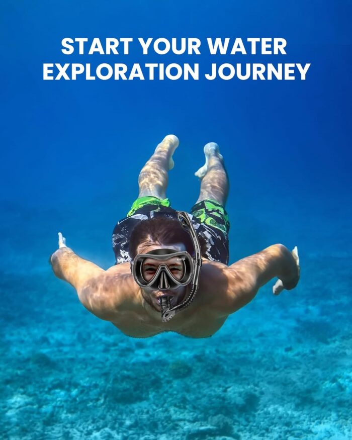OutdoorMaster Mobula Snorkeling Gear for Adults,Mask Fins Snorkel Set with Panoramic View Anti-Fog, Dry Top Scuba Gear for Swimming Snorkeling Diving - Image 8