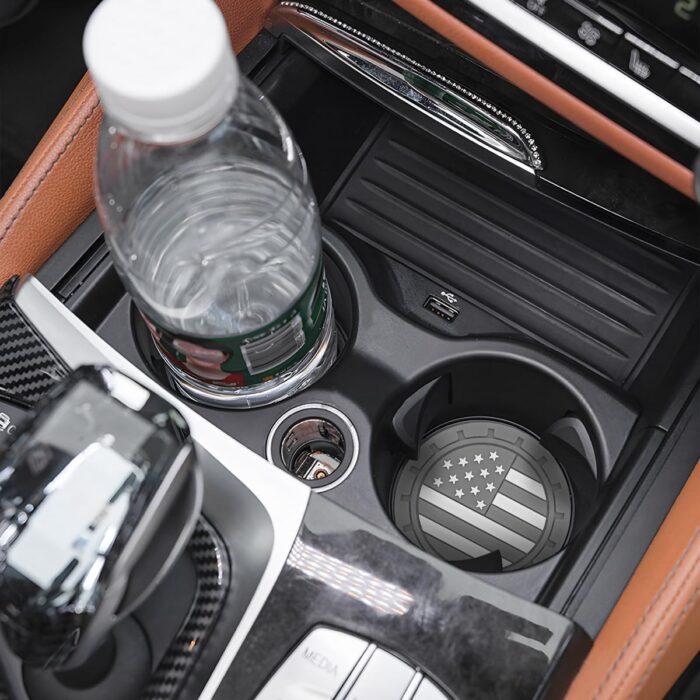 AUCELI 4 Pack Car Cup Holder Coasters, Colored American Flag US Flag Insert Car Cup Coaster, 2.75 Inch Anti Slip Shockproof Embedded Drink Mat, Vehicle Interior Decor Accessories - Image 5