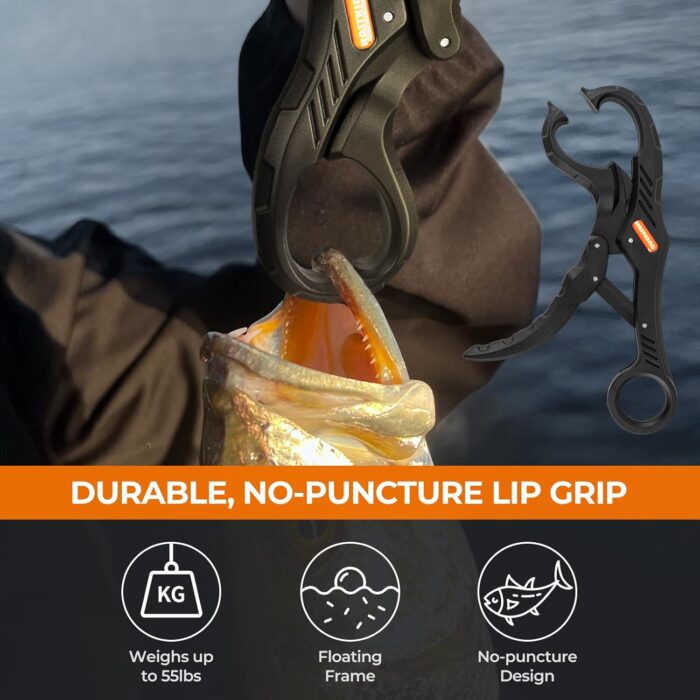 KastKing SteelStream 6pc Fishing Tool Kit - Corrosion Resistant Fishing Pliers with Lanyard, Fillet Knife, Floating Fish Lip Gripper, Fishing Braid Scissors, Tool Retractor, Fishing Gifts for Men - Image 6