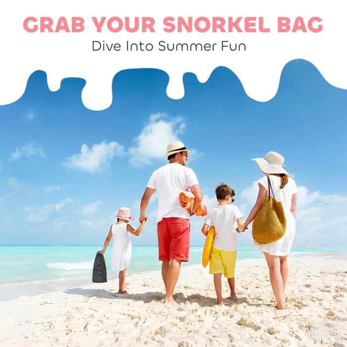 Kids Snorkel Set, Dry Top Snorkeling Gear Kids Swimming Goggles, Anti-Fog Tempered Glass Snorkel Mask with Foldable Breathing Tube, 180 Degree Full View Anti-Leak Diving Mask for Age 6-14, Unisex - Image 7