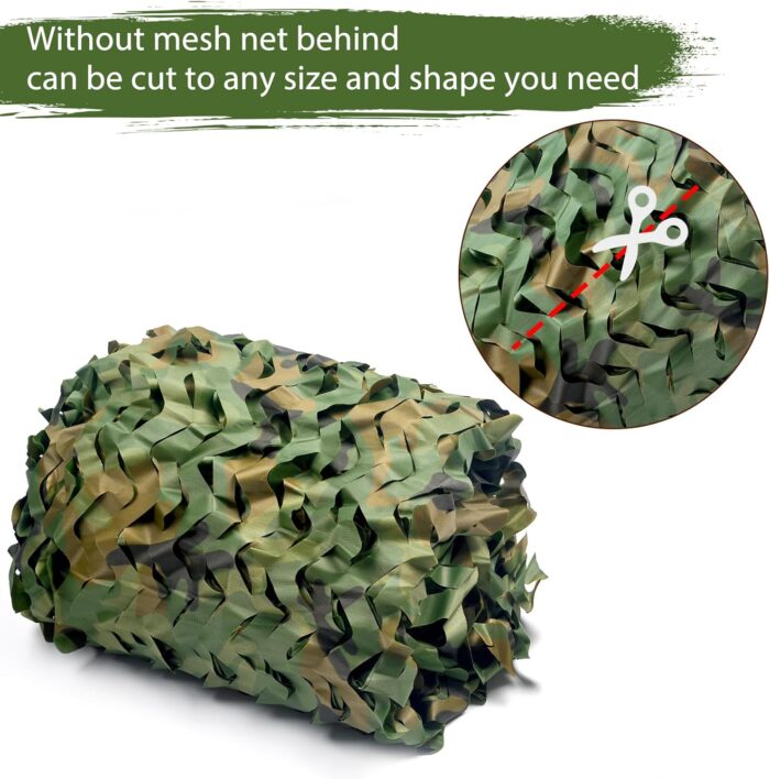 Camo Netting Camouflage Netting 20X20 10X20 10X10 Bulk Roll Burlap Camo Tarp Sunshade Net for Hunting Blind Military Dinosaur Birthday Theme Party Decoration Camping Shooting - Image 3