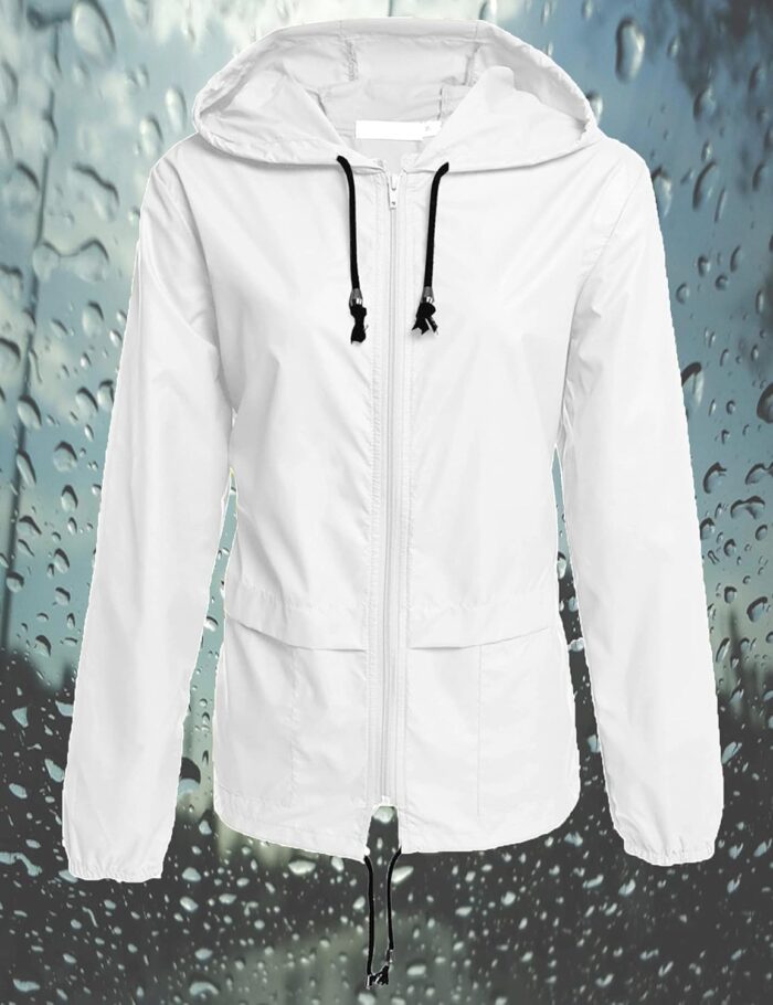 Avoogue Raincoat Women Lightweight Waterproof Rain Jackets Packable Outdoor Hooded Windbreaker - Image 3