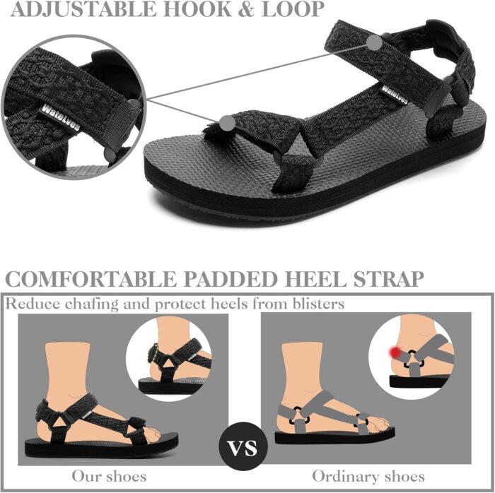 WateLves Womens-Sport-Sandals Outdoor Hiking Sandals with-Arch-Support Comfortable Webbing-Water-Athletic Beach-Sandals for Travel-Walking-Trekking-Camping - Image 3