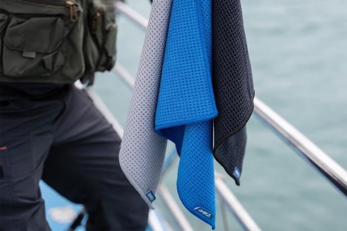 Microfiber Fishing Towels with Clip, Waffle Pattern for Effective Cleaning of Fishing Gears or Dirty Hands, 16” x 16”, Camping Towels, Hiking Towels, Pack of 3 (Black/Grey/Blue) - Image 5