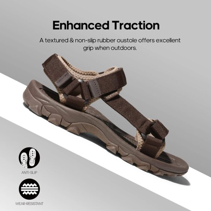 NORTIV 8 Men's Sandals Hiking Sports Lightweight Summer Water Arch Support River Open Toe Athletic Trail Outdoor Walking Sandals Longdo - Image 3