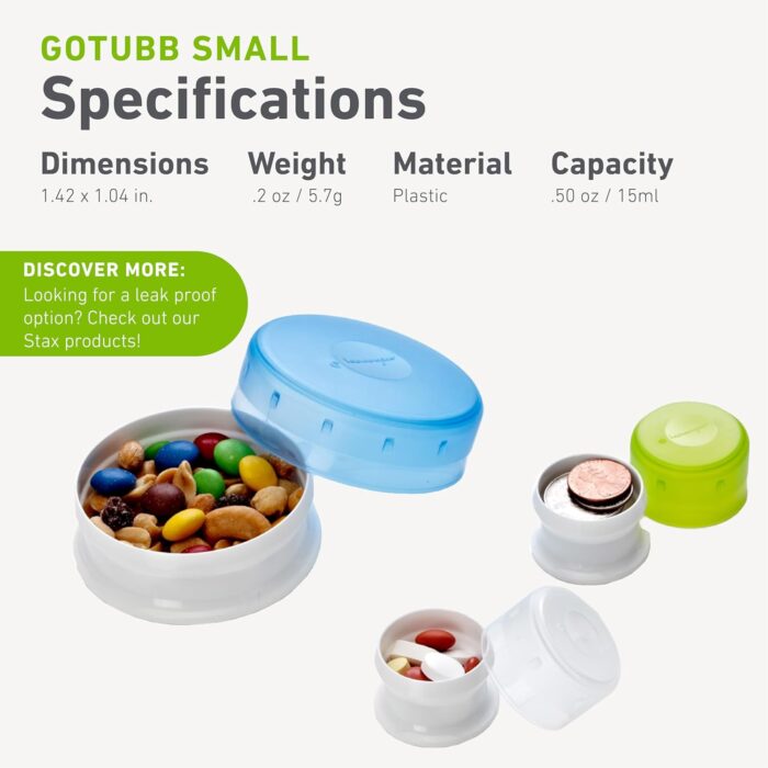 humangear GoTubb | Hard Container | Easy Open | Food-Safe Material, Clear/Green/Blue, Small - Image 5