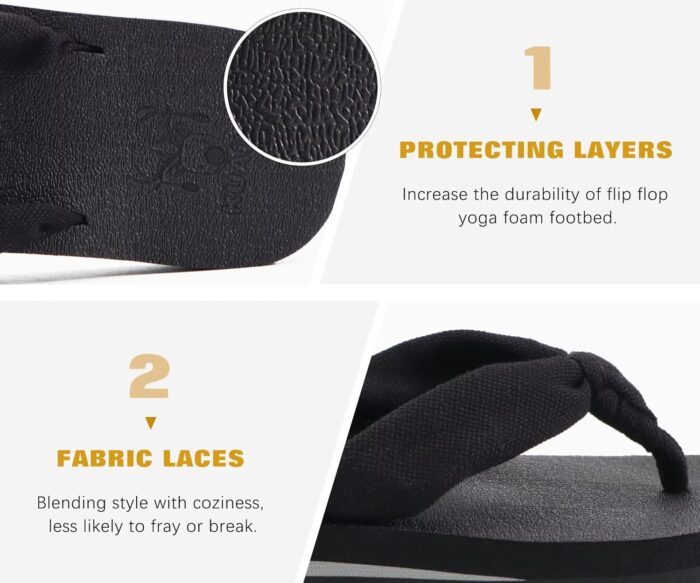 KuaiLu Flip Flops for Women with Arch Support Yoga Mat Comfortable Summer Beach Walking Thong Cushion Sandals Slip On Indoor Outdoor - Image 5