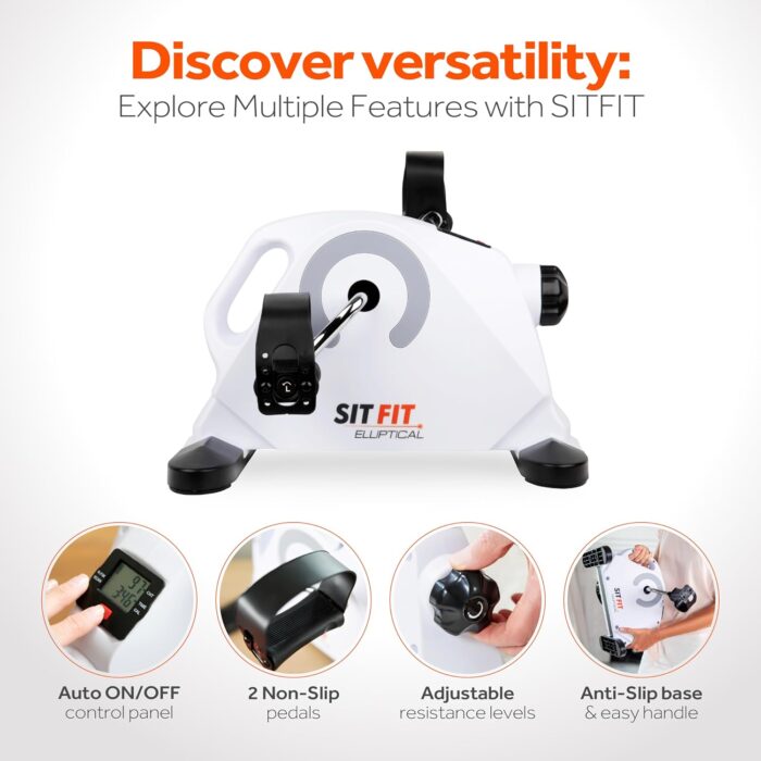 SITFIT Mini Elliptical Pedal Exerciser, Under Desk Elliptical, Leg Exercise Machine While Sitting, Upper & Lower Mobility System for Seniors - Image 4