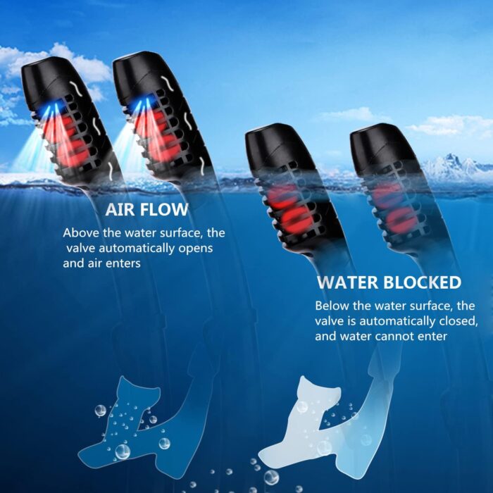 Dry Snorkel Easy Breath Diving Snorkel for Snorkeling Scuba Diving Swimming with Top Dry Valve and Food Grade Silicone Mouthpiece for Adult Youth - Image 3