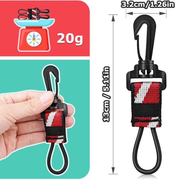 2Pack Scuba Octopus (Octo) Holder, Diving 2nd Stage Regulator Keeper Mouthpiece Retainer with Elastic Loop and 360° Swivel Snap Clip for Attach to BCD Easily - Image 6