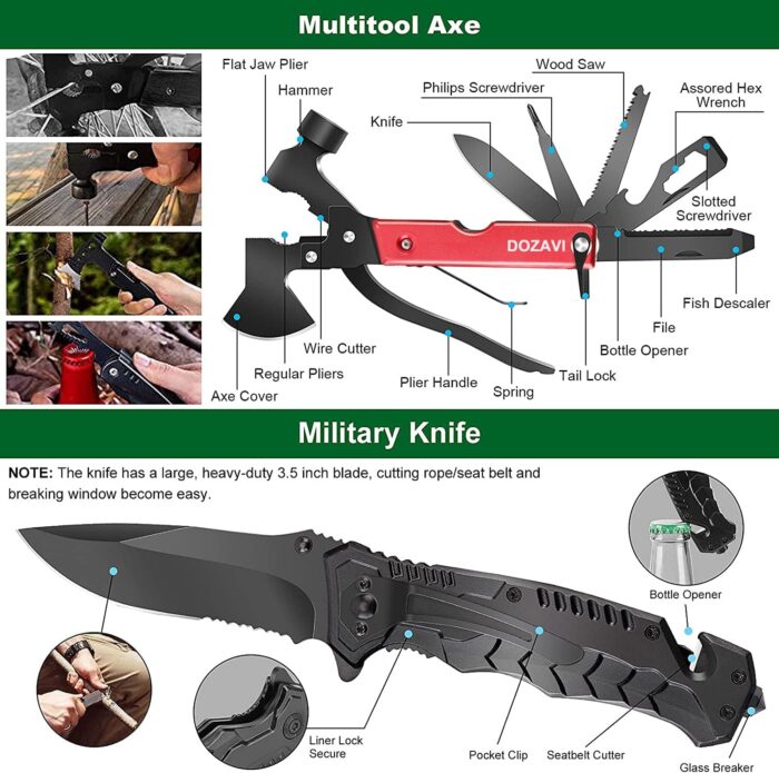 Gift for Father's Day Men Dad Husband,142 Pcs Survival Kit and First Aid Kit, Professional Emergency Kits Survival Gear and Equipment with Molle Pouch, for Men Women Camping Outdoor Adventures - Image 2
