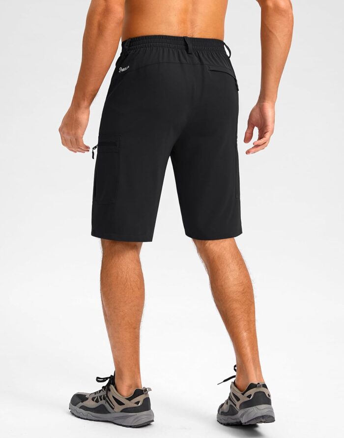 Pudolla Men's Hiking Shorts 11" Lightweight Cargo Work Shorts for Men Summer Travel Golf Casual Outdoor with 5 Pockets - Image 3