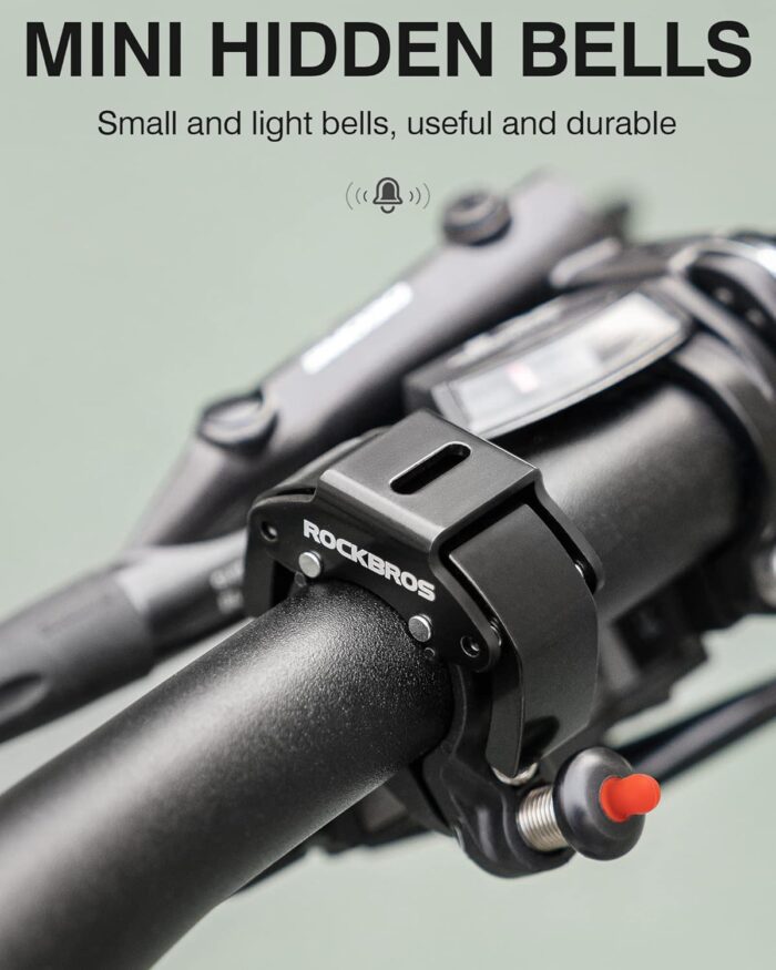 ROCKBROS Bike Bells Hidden MTB Bells Bicycle Bells for 22.2mm Handlebars, More Than 100dB, Clear & Long Sound Ringer, Mountain Bike, Scooter, Youth Bike - Image 7