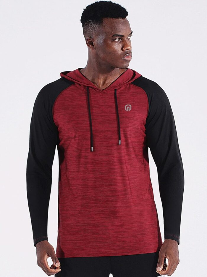 NELEUS Men's Running Shirt Long Sleeve Workout Shirts with Hoods - Image 2