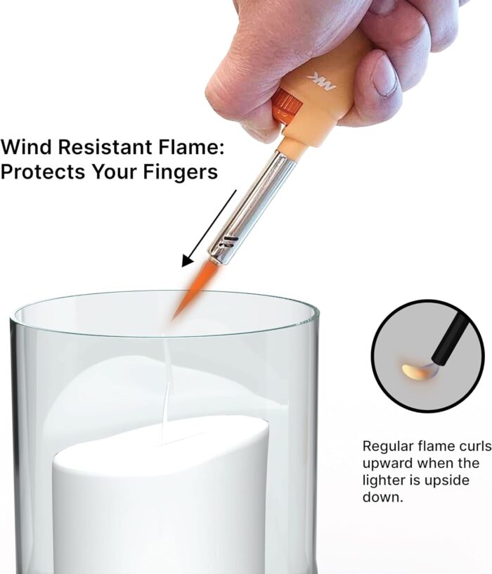 MK Candle Lighter, Butane Refillable Wind-Resistant Flame, 5-Pack for BBQ, Camping, Outdoor Use (Pastel-5pc) - Image 3