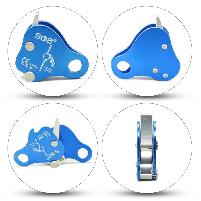 SOB Climbing Fall Protection Belay Device Ascender Protect Aluminum Magnesium Alloy Climbing Ascent Rope Grip Clamp for Mountaineering Rock Climbing Downhill Operations and Rescue - Image 7