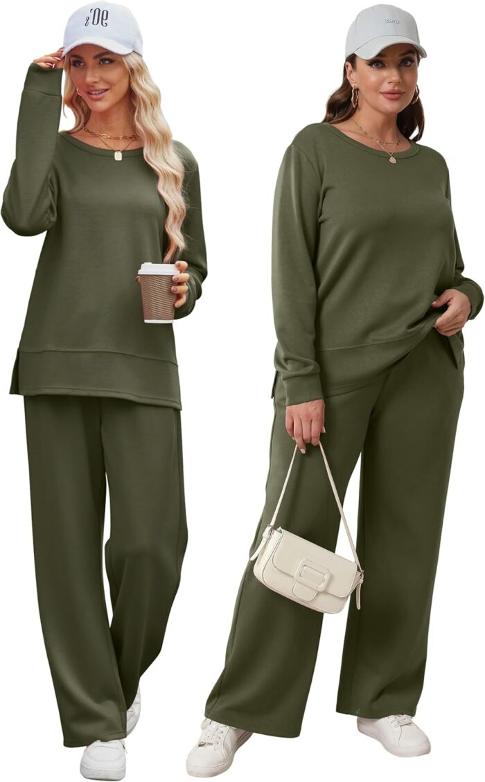 XIEERDUO Women's 2 Piece Lounge Sets Casual Fall Travel Outfits Fashion Wide Leg Tracksuit Cozy Sweatsuits S-3XL - Image 5