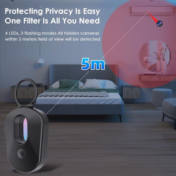Hidden-Camera-Detectors [2025 Upgraded] Anti-Spy Anti-Bug Camera Detector Spy Camera Finder,720H Rechargeable Battery Infrared Scanning Portable for Travel,Hotel,Bathroom,Office,Car,AirBnb(1 Pack) - Image 3