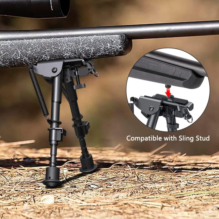 CVLIFE 6-9 Inches Picatinny Bipod Adjustable Spring Return with Picatinny Adapter - Image 6