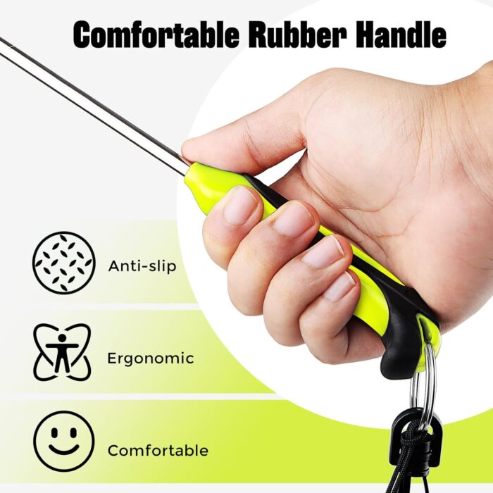 Scuba Diving Stick with Rubber Handle, 14'' Aluminium Alloy Lobster Tickle Stick Pointer Rod - Image 2