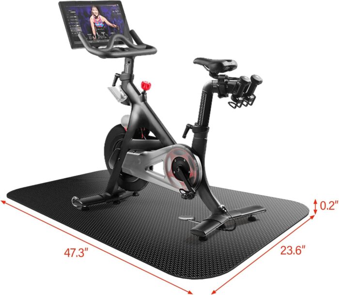 Bike Mat Exercise Bike Mat,Treadmill Mat for Carpet & Hardwood Floors,Mats for Gym Equipment,Indoor Exercise Equipment Mat,Exercise Mat,Fitness Mat,Stationary Bike Mat - Image 2