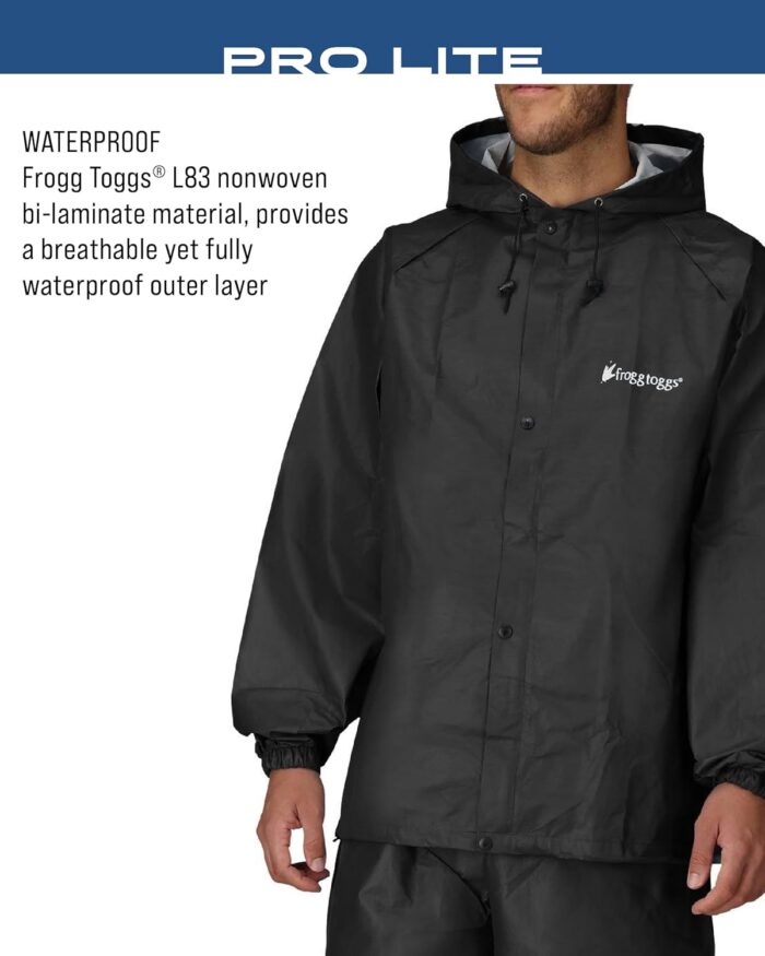 FROGG TOGGS Men's Pro Lite Rain Suit, Waterproof, Breathable, Dependable Wet Weather Protection - Image 4