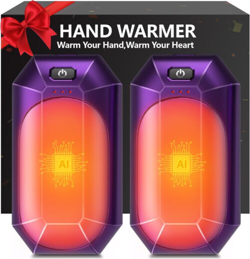 AI Hand Warmers Rechargeable 2 Pack,Portable Electric Hand Warmer Reusable,AI Hand Warmer for Outdoor Golf Hunting Camping Accessories,Warm Winter Gifts for Men Women Kids