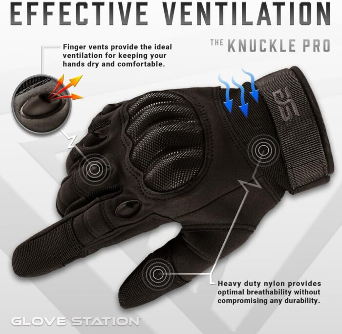Glove Station - Tactical Shooting Hard Knuckle Gloves for Men and Woman with Touchscreen Fingers - Durable and Comfortable Hand-Gear for Outdoor Work Shooting and Hunting - Image 3