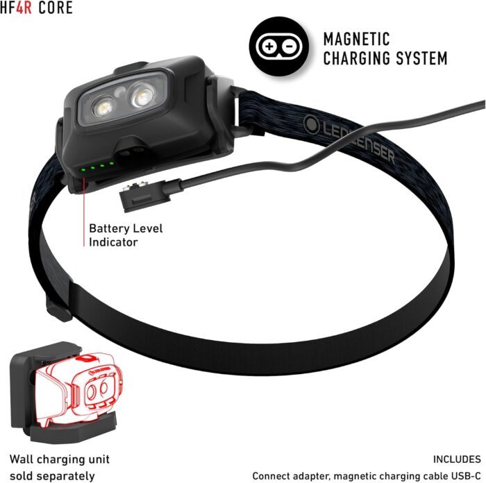 Ledlenser HF4R Core Hands Free, Rechargeable Headlamp, Water Resistant, 500 Lumens, Black - Image 6