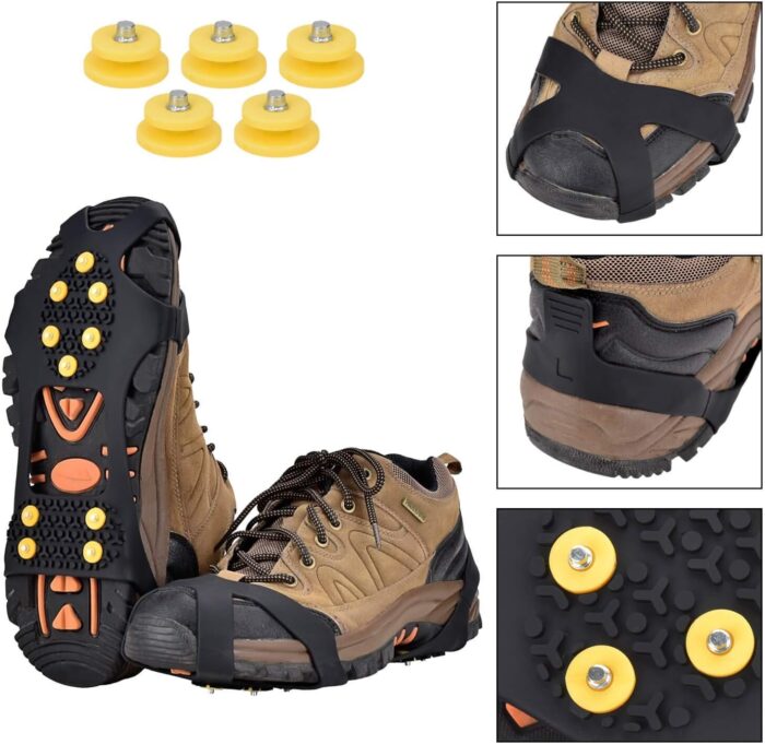 Aliglow Ice Snow Grips Over Shoe/Boot Traction Cleat Spikes Anti Slip Footwear - Image 2