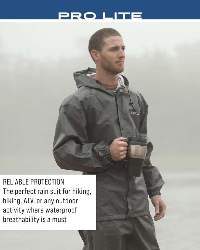 FROGG TOGGS Men's Pro Lite Rain Suit, Waterproof, Breathable, Dependable Wet Weather Protection - Image 6