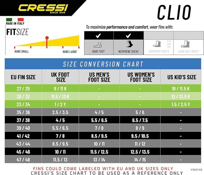 Cressi Full Foot Pocket Fins for Snorkeling, Diving, and Swimming- Light, Comfortable, and Easy to Use- Clio- Made in Italy - Image 5
