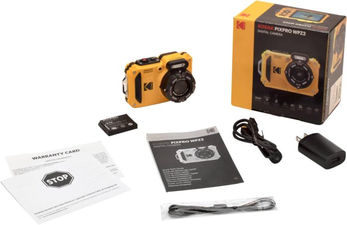 Kodak PIXPRO WPZ2 Rugged Waterproof Shockproof Digital Camera 16MP 4X Optical Zoom 1080P Full HD Video, 2.7 LCD (Yellow), 32GB SD Card, Black Compact Camera Case, Floating Strap, Bundle (7 Items) - Image 9