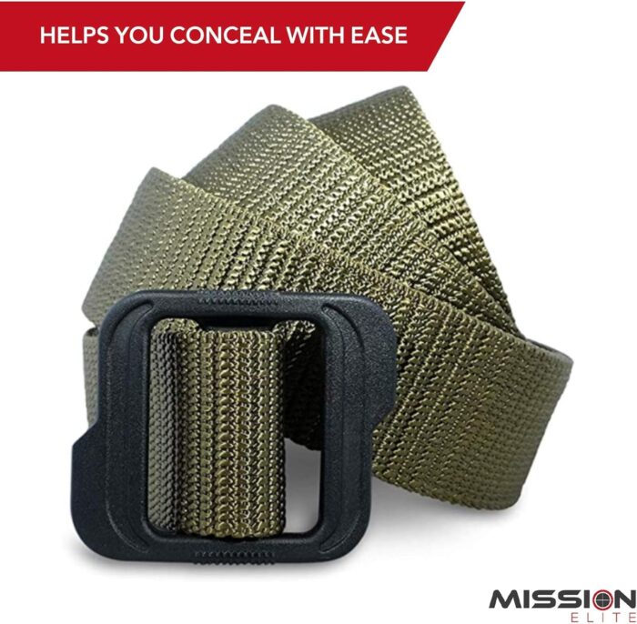 Tactical Belt, 1.5-inch Nylon Gun Belts for Men, 2-Ply EDC Belt with Adjustable Plastic Buckle - Image 3