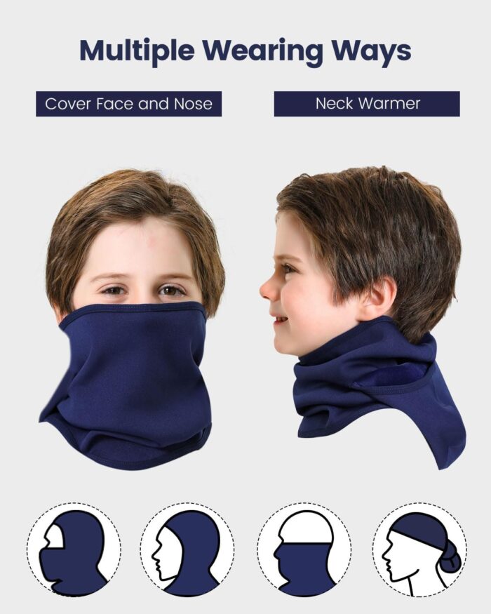 Aegend Balaclava Face Mask for Kids Age 5-12, Windproof Ski Face Neck Warmer for Cold Weather Winter Outdoor Sports - Image 6
