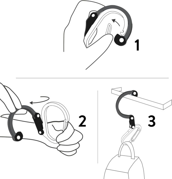 GEAR AID HEROCLIP (Small) Carabiner Gear Clip and Hook, for Hanging Bags, Purses, Lanterns, Strollers, Tools, Helmets, Water Bottles, and More - Image 4