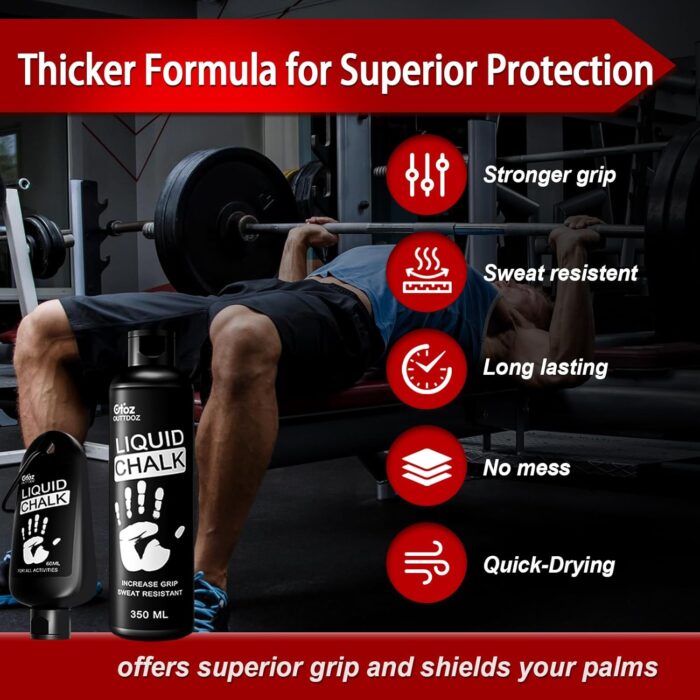 2 oz Superior Grip Liquid Chalk Mess-Free Gym Chalk for Weightlifting, Gymnastics, Rock Climbing, Dancing, Dries in Seconds. Package May Vary. - Image 3