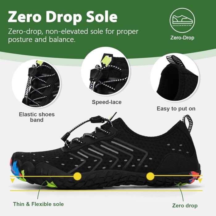 Hike Barefoot Water Shoes Women Men Footwear Wide Toe Quick-Dry Pro Barefoot Swim Beach Breathable Grounding Shoes Non-Slip Aqua Socks Shoe for Pool Walking Kayaking Hiking Surfing - Image 5
