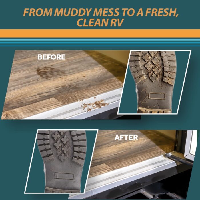 RV Step Covers - Trail Scrubber Boot Brush Cleaner for Camper Steps | Universal Fit Trailer & Semi Truck Accessories | Heavy Duty Stair Carpet Treads Alternative | RV Essentials - Image 3