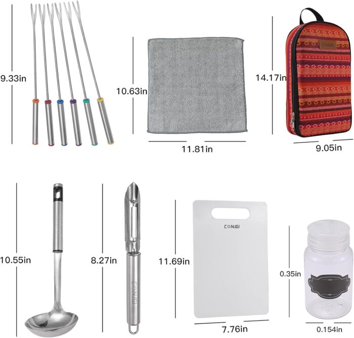 Camping Cookware Storage Bag - Camping Cooking Utensils Set Bag Camping Tool Portable Storage Bag Suitable for Knife, Fork, Spoon, Chopping Board, Chef's Knife,Kitchenware Storage - Image 3