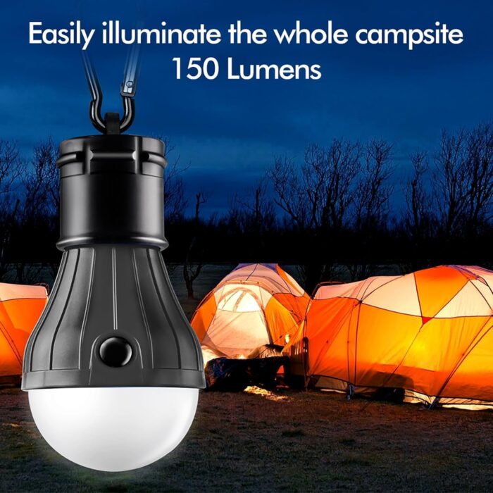 Tent Lamp Portable LED Tent Lights 4 Packs Hook Hurricane Emergency Lights LED Camping Light Bulb Camping Tent Lantern Bulb Camping Equipment for Camping Hiking Backpacking Fishing Outage - Image 2