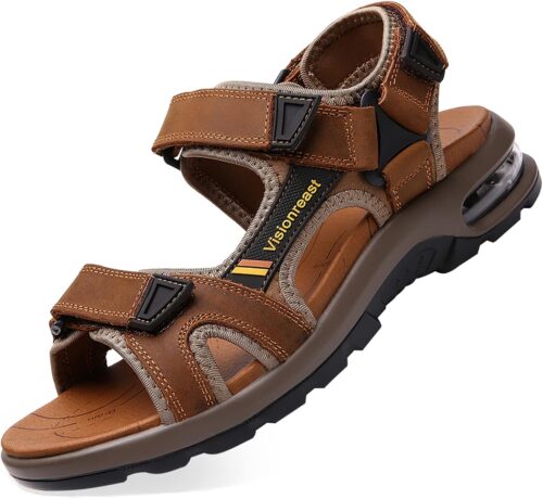 visionreast Mens Athletic Sandals Open Toe Hiking Outdoor Non-slip Sandals Air Cushion Sport Casual Beach Sandals