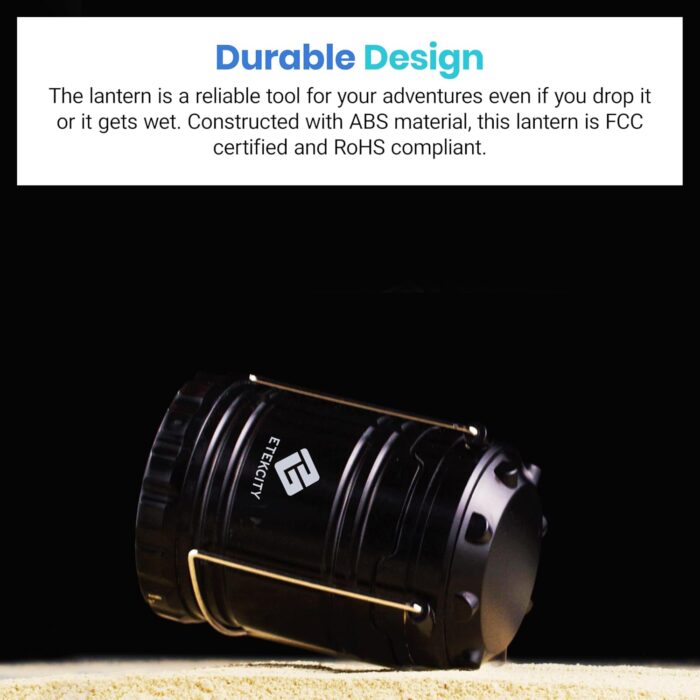 Etekcity Camping Lanterns for Power Outages 4 Pack, Flashlight for Camping Essentials, Emergency Led Battery Operated Lights, Survival Kit and Gear for Hurricane, Black - Image 7