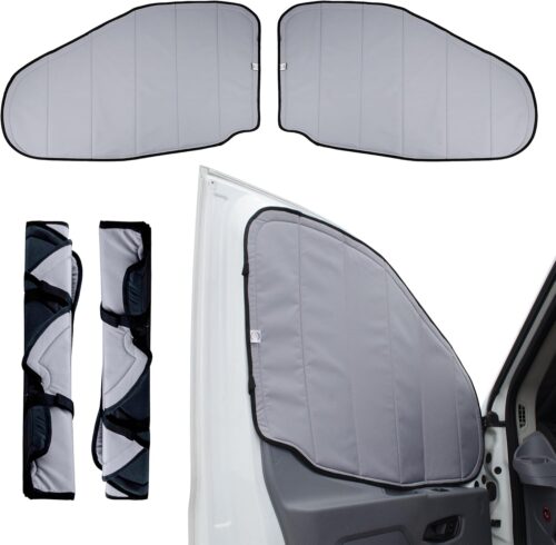 Living in a Bubble Insulated Blackout Front Window Covers for Ford Transit 2015-Current Mid & High Roof (Pair). Van Life Essentials & Camper Van Accessories
