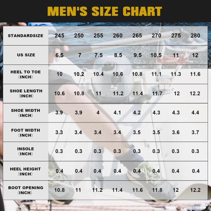 Men's Deck Boots, Waterproof Ankle Rain Boots Men Anti-Slip Traction, Outdoor Rubber Fishing Garden Boots High-Performance Shoes for Farming - Image 5