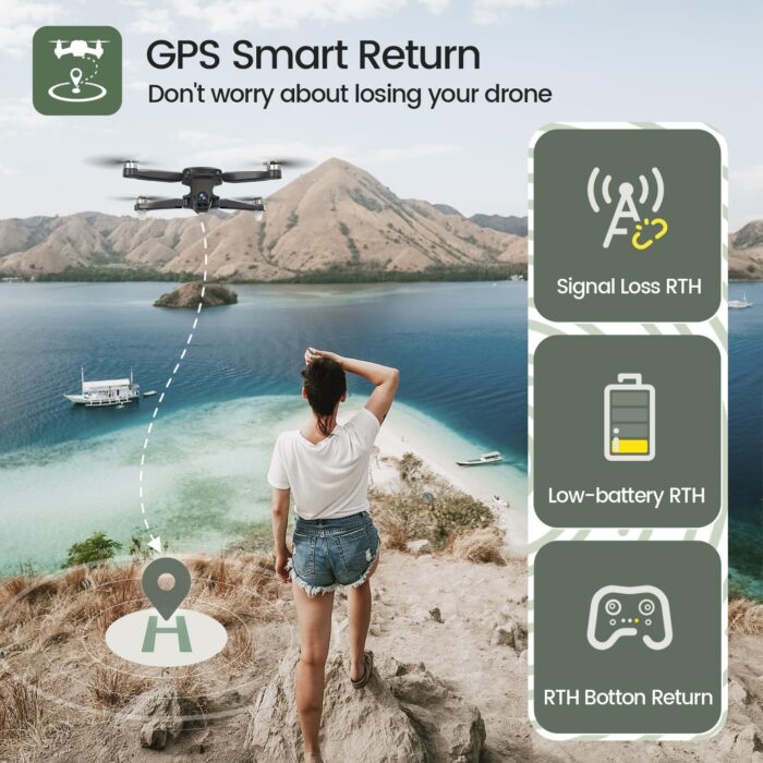Holy Stone GPS Drone with 4K Camera for Adults, HS175D RC Quadcopter with Auto Return, Follow Me, Brushless Motor, Circle Fly, Waypoint Fly, Altitude Hold, Headless Mode, 46 Mins Long Flight - Image 3