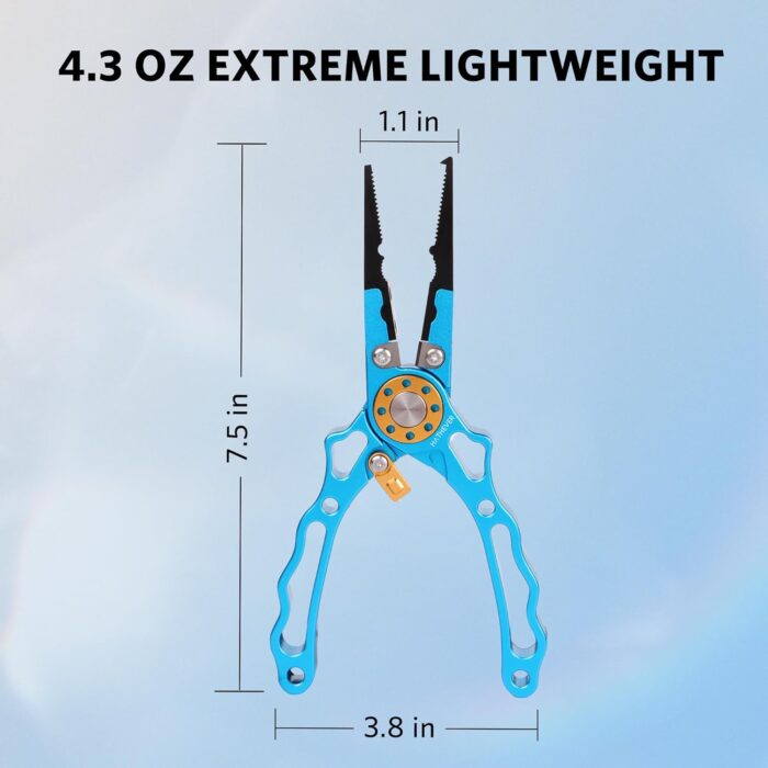 Fishing Pliers Saltwater, Split Ring Pliers Hook Remover with Safety Lock, Fishing Tools with Sheath and Lanyard, Fishing Gifts for Men - Image 6