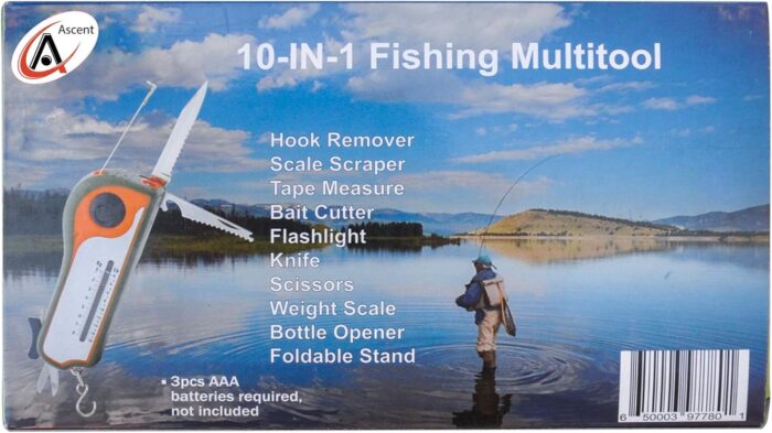 Fisherman Gift Tool Fishing Multitool - Hook Remover, Scale Scraper, Tape Measure, Bait Cutter, Flashlight, Knife, Scissors, Weight Scale, Bottle Opener, Gift Idea For Men Women Kids - Image 3
